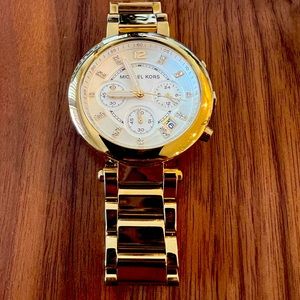 Michael Kors all gold watch with Swarovski crystals